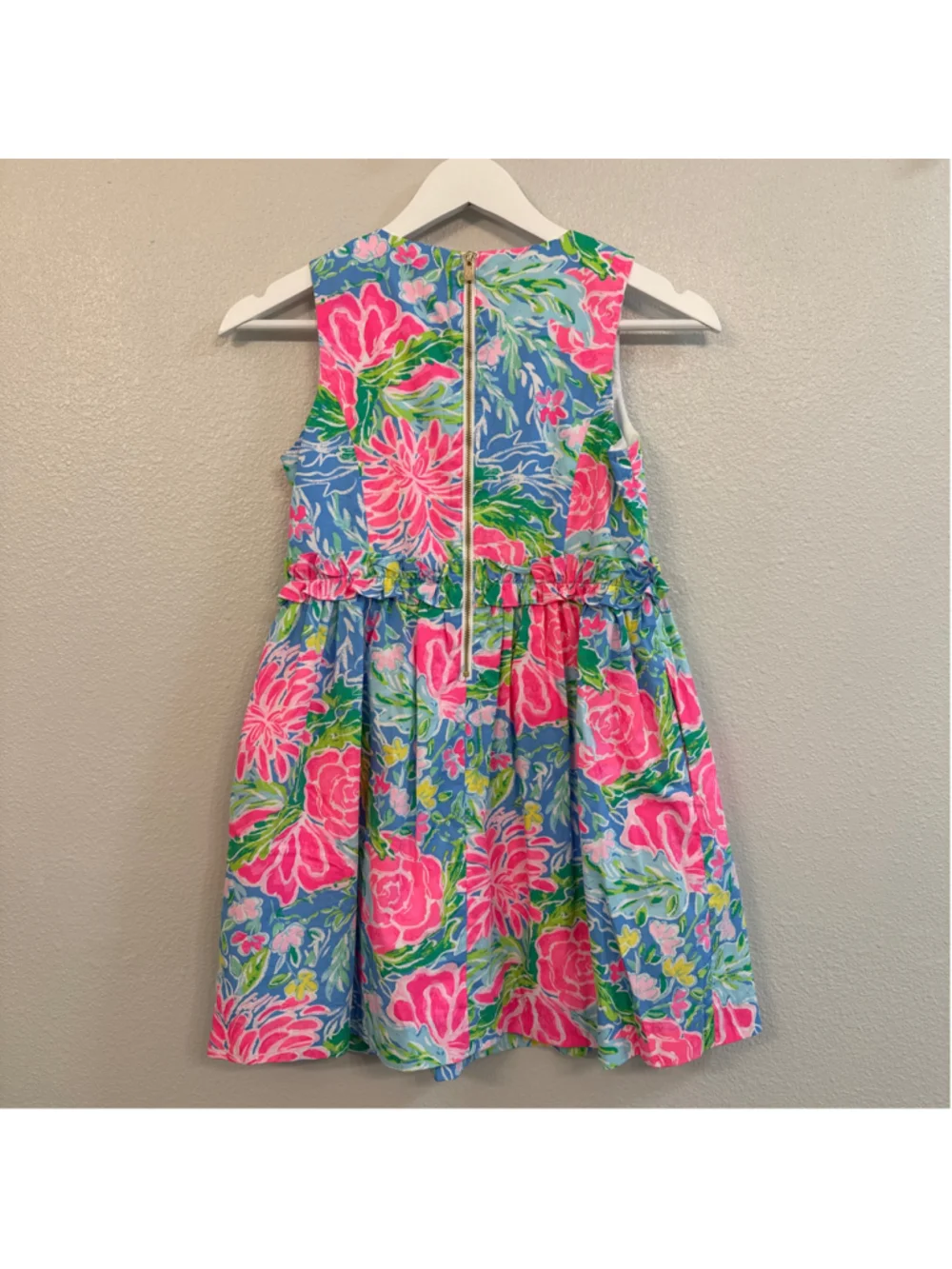 Lilly Pulitzer Girls Annalee Fit Flare Dress Bunny Business Pineapple Size 12